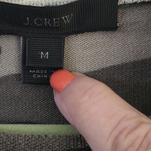 J.Crew Green Camp Tippi Merino Wool Crewneck Sweater Size M - Picture 5 of 6